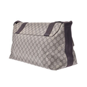 Gucci Bag Brown Gray Canvas Calfskin Shoulder Leather GG Messenger
